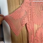 Rebellion boho women’s salmon Lace cardigan Cover-Up size S Photo 1
