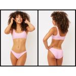 frankie's bikinis ๐๐ Anna Ribbed Top (M) + Shea Ribbed Bottom (S) Love Pink NWT Photo 3