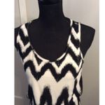 Black White Print Maxi Dress Sleeveless stretchy Medium M Womens Photo 1