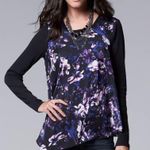 Simply Vera Wang Asymmetrical Floral Blouse Photo 0