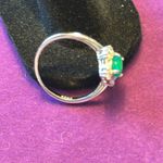 Size 8 green opal TANZAN and Garnet platinum over Sterling silver marked 925​ Photo 4