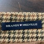 Brandy Melville tan & brown plaid houndstooth mini skirt Photo 5
