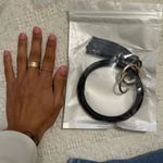 NEW pink & black snakeskin, faux, leather large key ring with tassel Photo 1