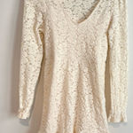 Wild Fable  Dress Mini Ruffle Lace Overlay Long Sleeve V‎ Neck Ivory XS Photo 0