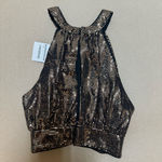Black and Gold Sequin Halter Top Photo 3