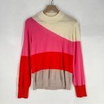 Chinti & Parker Wool Cashmere Color‎ Block High Neck Sweater Soft Lightweight L Pink Size L Photo 1