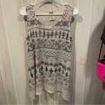 Vocal Vintage Y2K oversized long sweater lightweight knit burnout graphic top sparkles Photo 3