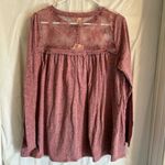 easel  Los Angeles Sheer Lace Tunic Size Large Dusty Pink Sheer Lace Mix Chic NWT Photo 2