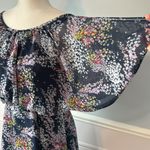 Modcloth Midi Dress Floral Flutter Sleeves Sz Small Flowy Boho Formal Pockets Photo 4