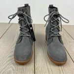 Sorel  Cate Leather Lace-up Ankle Boots US9.5 Quarry (Grey) Gum 2 Waterproof $190 Photo 1