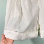 Farm Rio  Women White 100% Linen Folded Hem High Waisted Shorts Size L Photo 6