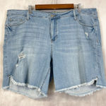 True Craft True Craft Womens Denim Bermuda Shorts Plus Size 22 Distressed Grunge Summer Photo 0