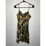 Princess Polly  Lucci Mini Dress Size US 4 Black Yellow Gold Sunflowers Chains Photo 3