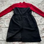 Bloomingdales Bloomingdale’s Vintage 100% Wool Red & Black High Neck Long Sleeve Knee Length Dress, size 6 Photo 6