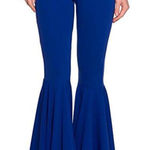 Royal Blue NWOT Fitted High Rise Stretch Flared Women's Pants Size M Photo 0