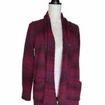 Eddie Bauer  Open Cadigan Size S Maroon Long Sleeve Open Front Knit Pockets Photo 0