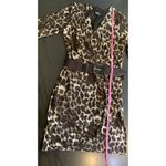 Oleg Cassini  Animal Print Cocktail Event Dress Medium Belted‎ Faux Wrap Mini Mob Photo 11