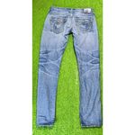 True Religion  Jeans Womens 27 Blue Cameron Skull Patch Roses Made USA Denim Photo 8