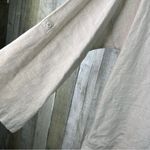 Chico's Chico’s Size 3 Linen Tan Button Front Tabbed Sleeves With Side Pockets Photo 5