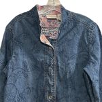 Alfred Dunner  Women's Embroidered Denim Jacket Size 10 Blue Floral Photo 1
