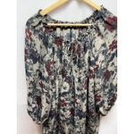 Joie  Floral Print Silk Blend Dress Long Sleeve Bohemian Mini‎ Beige Gray Medium Photo 3