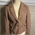 American Eagle Y2K Outfitters Vintage Houndstooth Blazer Tan Medium Photo 0