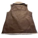 No Boundaries  Faux Leather Vest Faux Shearling Lining NWT Women L/XL Brown Urban Photo 1