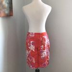 Island Republic Tropical Floral Paisley Skirt Retro Vintage Y2K Orange Cotton Red Size 6 Photo 3