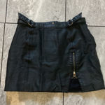 Free People  Black Faux Leather Buckle Detail Mini Skirt Size 0 Photo 0