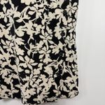 J Jill Floral Black Cream Leaf Short Sleeve Tunic Dress Size Small‎ Petite Photo 2