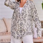 Free People Free People Mia Long Cream Block Print Sun Tunic Medium Boho Whimsical Earthy Photo 0