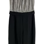 Black Halo Genesis Black Silver Wide Leg Halter Cocktail Jumpsuit Size 2 Photo 8