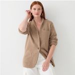 J. Crew Knit Cardigan Cocoon Sweater Blazer Tan Women S MerinoWool Winter Jacket Photo 1