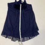 Blue Bird Polka Dot Sheer Dress Floral Appliqué Halter Midi Shift Dress Sz S Jun Photo 10