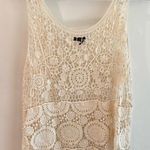 Fever Bohemian Cream Floral Crochet Lace Tank Top Large Photo 0