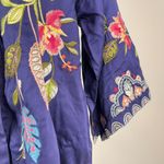 Johnny Was NWOT Emika Kimono Embroidered Open Front Jacket Navy 3/4 Sleeves XL Photo 5