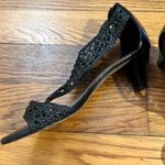 Donald Pliner Black leather and crochet open toe Photo 1