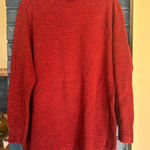 Lands' End  Red Knit Sweater Mock Neck Size‎ M Fall Winter Photo 0