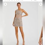 Mac Duggal NWOT |  Nude and Silver hand beaded dress Photo 3