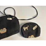 VTG Embroidered Black Purse & Coin Purse Set Cute Cats & Kittens Design, 4"x7.5" Photo 2