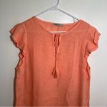 Valentina Naldi Shirt Dress Peach Linen L Orange Size L Photo 3