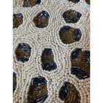 Vintage Guadalupe Designs beaded animal print bucket bag cream, black and brown Photo 12