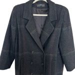 Vintage Alorna Petite Women's 100% Wool Windowpane Plaid Pea Coat, Size M, EUC Gray Size M Photo 1