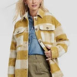 Universal Threads Universal Thread Plaid Yellow and Cream Women's Jacket Photo 0