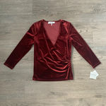 Kasper  Women’s‎ Velvet Surplice Faux Wrap Top - Size L - Pepperberry - NWT Photo 3