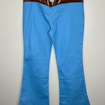 Unique Vintage x Smiley Flare Jeans LG 10/12 Corduroy Floral Hippie Western Blue Photo 1