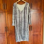 Dress the Population Emery Dress Python Gold Sequin Sheath Long Sleeve Size 3X Photo 6