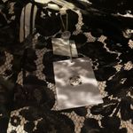 WAYF  NWT lace sheer floral pattern black mock neck blouse in XS Photo 2