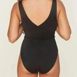 ANDIE NWT  The Belmar One Piece V Neck Swimsuit Removable Cups L Black #2915 Photo 3