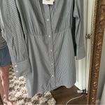 NWT TWP Devon Hunter Green Pinstripe Shirt Dress Collar Polo Size XS Photo 4